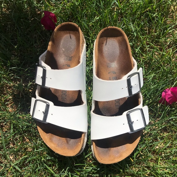 Birkenstock Shoes - ☘️ Birkenstock Arizona White Sandals ☘️